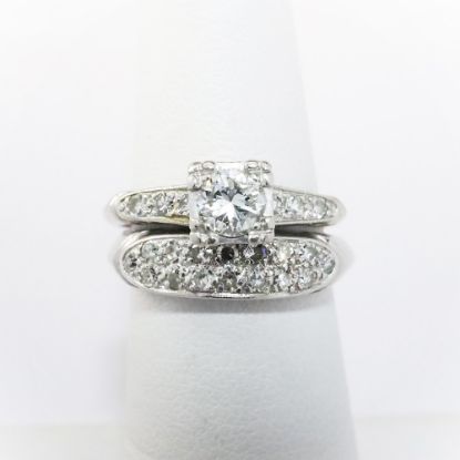 Picture of Vintage 1950's Platinum & Diamond Bridal Ring Set