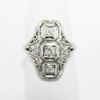 Picture of Late Edwardian Era 18k White Gold Filigree & Triple Old European Cut Diamond Ring