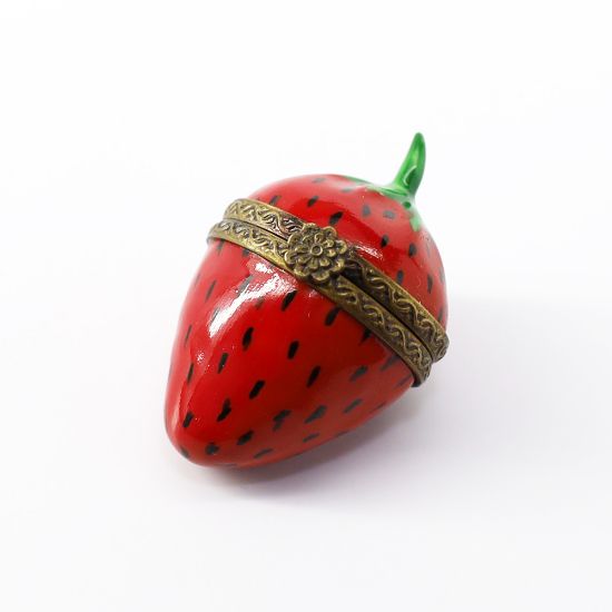 Picture of Limoges, France Porcelain Strawberry Trinket Box by Parry Vieille