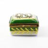 Picture of Limoges, France Porcelain Traditional Green Trinket Box with Letter 'N' on Lid