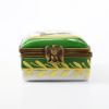 Picture of Limoges, France Porcelain Traditional Green Trinket Box with Letter 'N' on Lid