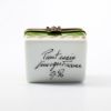 Picture of Limoges, France Porcelain Traditional Green Trinket Box with Letter 'N' on Lid