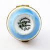 Picture of Vintage Traditional Round Limoges, France Porcelain Trinket Box with Blue Floral Motif