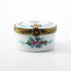 Picture of Limoges, France Porcelain Traditional Oval Trinket Box with Floral Motif