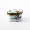 Picture of Limoges, France Porcelain Traditional Oval Trinket Box with Floral Motif