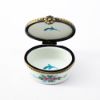 Picture of Limoges, France Porcelain Traditional Oval Trinket Box with Floral Motif