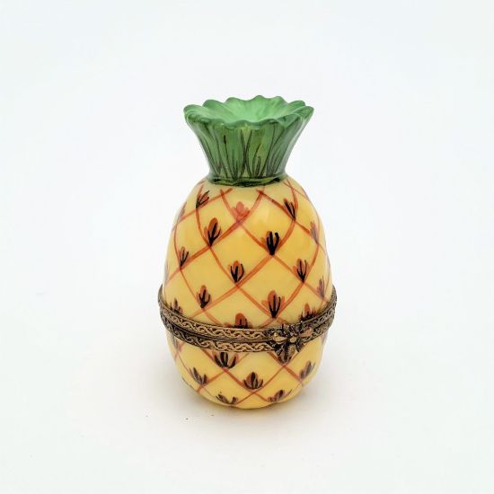 Picture of Pineapple Trinket Box With Fly Clasp. Hand Painted, Artist Signed