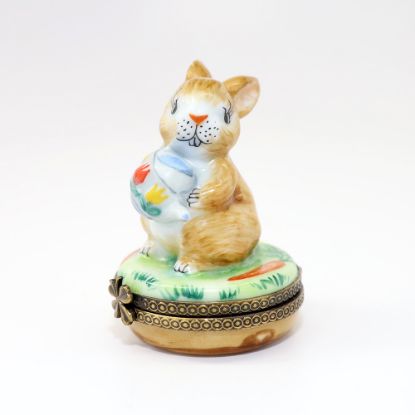 Picture of Retired Rabbit Watering Garden Limoges Trinket Box By Chanille.