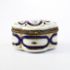 Picture of Vintage Traditional Limoges, France Porcelain Trinket Box in Blue & Gold with Floral Motif