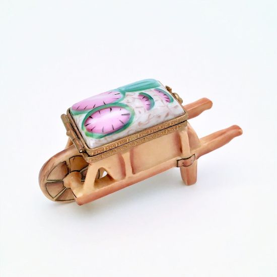 Picture of Signed Rochard Wheelbarrow With Watermelons Limoges Trinket Box