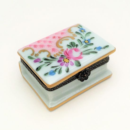 Picture of Vintage Porcelain Book Shaped Limoges Trinket Box