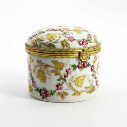 Picture of Vintage Traditional Trinket Box With Grape & Flower Motif By Le Tallec