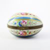 Picture of Limoges, France Porcelain Traditional Egg Shaped Trinket Box with Blue, Gold & Floral Motif