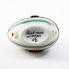 Picture of Limoges, France Porcelain Traditional Egg Shaped Trinket Box with Blue, Gold & Floral Motif