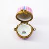 Picture of Miniature Limoges, France Porcelain Pink Hat Box Trinket Box with Blue Bow