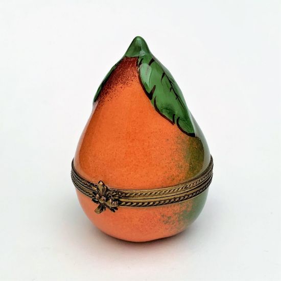 Picture of Retired Pear Limoges Trinket Box With Bee Clasp By Dubarry