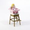 Picture of Limoges, France Porcelain Pink High Chair Trinket Box with Baby Girl Figurine 