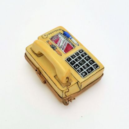 Picture of Vintage Yellow Desk Phone Limoges Trinket Box