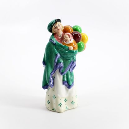 Picture of Royal Doulton Bone China Miniature 'The Balloon Seller' Woman with Baby Figurine HN2130