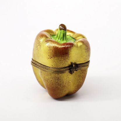 Picture of Retired Golden Bell Pepper Limoges Trinket Box By Chamart.