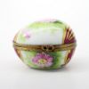 Picture of Retired Limoges Porcelain Egg Shaped Trinket Box with Wild Rose Motif by La Gloriette