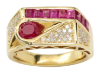 Picture of Ruby and Diamond Ring, 18k Yellow Gold