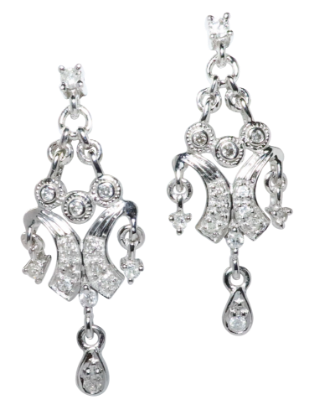 Picture of Diamond Chandelier Earrings, 14k White Gold