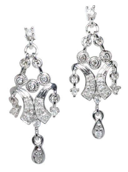 Picture of Diamond Chandelier Earrings, 14k White Gold