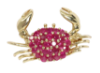 Picture of 14k Yellow Gold & Ruby Crab Brooch