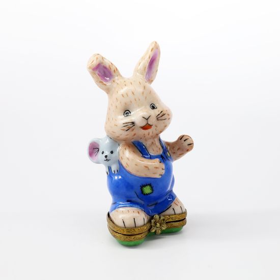 Picture of Bunny Rabbit With Friend Mouse Trinket Box