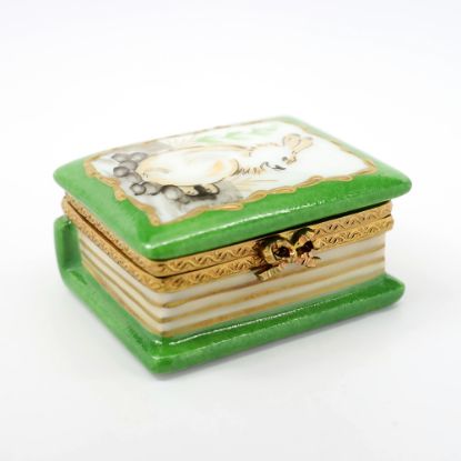 Picture of Book Shaped Limoges Trinket Box With Painted Hare/Rabbit On Cover By Eximious