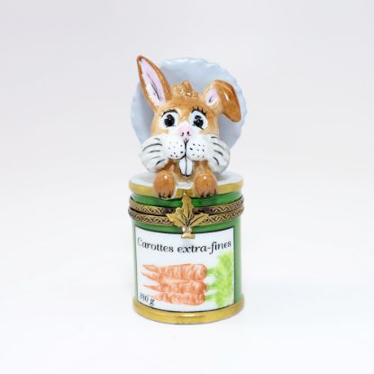 Picture of Rabbit In Can Of Carrots Limoges Trinket Box By Rochard