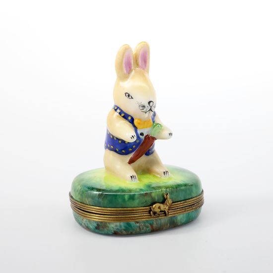 Picture of  Easter Bunny With Carrot Limoges Trinket Box By Chamart