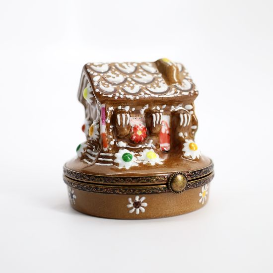 Picture of Retired Gingerbread House Trinket Box By Manufacture Royale De Limoges