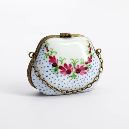 Picture of Retired Purse Limoges Trinket Box With Floral Details