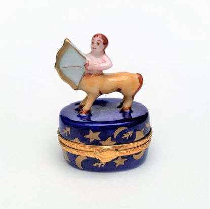 Picture of Sagittarius (November 22-December 21) Zodiac Sign Limoges Trinket Box By Artoria