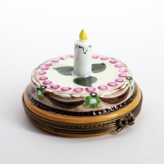 Picture of Retired Limited Edition Birthday Cake Limoges Trinket Box.