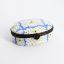 Picture of Vintage Traditional Limoges Porcelain Trinket Box with Green & Blue Flower Motif