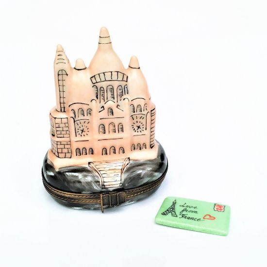 Picture of Rare Retired Sacre Coeur Basilica With 'Surprise' Postcard Limoges Trinket Box