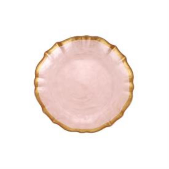 Picture of Vietri :Pink Viva Pastel Glass Cocktail Plate.