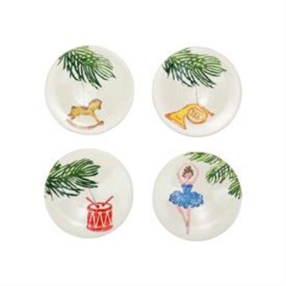 Picture of Vietri ,Set Of 4 Canape Plates, Assorted. 