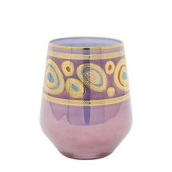 Picture of Vietri Purple Regalia Stemless Wine Glass