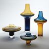 Picture of Low Cobalt Over Amber Glass Compote/Vase