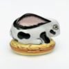 Picture of Retired Black & White Bunny Rabbit Trinket Box By Eximious Limoges