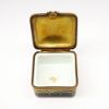 Picture of  Vintage Traditional Square Cobalt Blue Trinket Box With Floral Spray On Lid