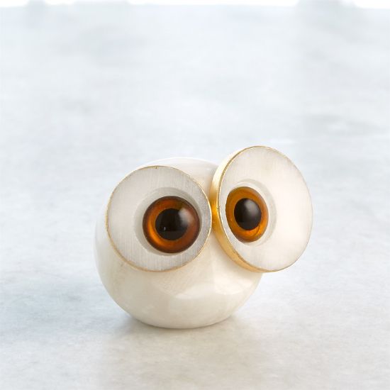 Picture of Small Alabaster Big Eyed 'Owl' Figurine