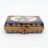 Picture of Parry Vieille Traditional Cobalt Blue & Gold Limoges Trinket Box With Floral Details.