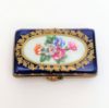 Picture of Parry Vieille Traditional Cobalt Blue & Gold Limoges Trinket Box With Floral Details.