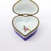 Picture of Retired Heart Shaped Limoges Trinket Box With Roses On Cobalt Blue Background