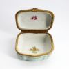 Picture of Antique Limoges Trinket Box In Light Blue With Traditional Flower & Instruments Motif On Lid